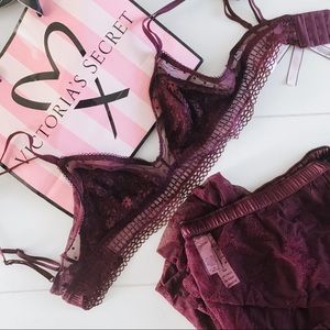 Victoria’s Secret wine lace bra & sleep pants